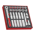Teng Tools TED1227 - 27 Piece 1/2" Drive Socket Set in EVA Tray TED1227